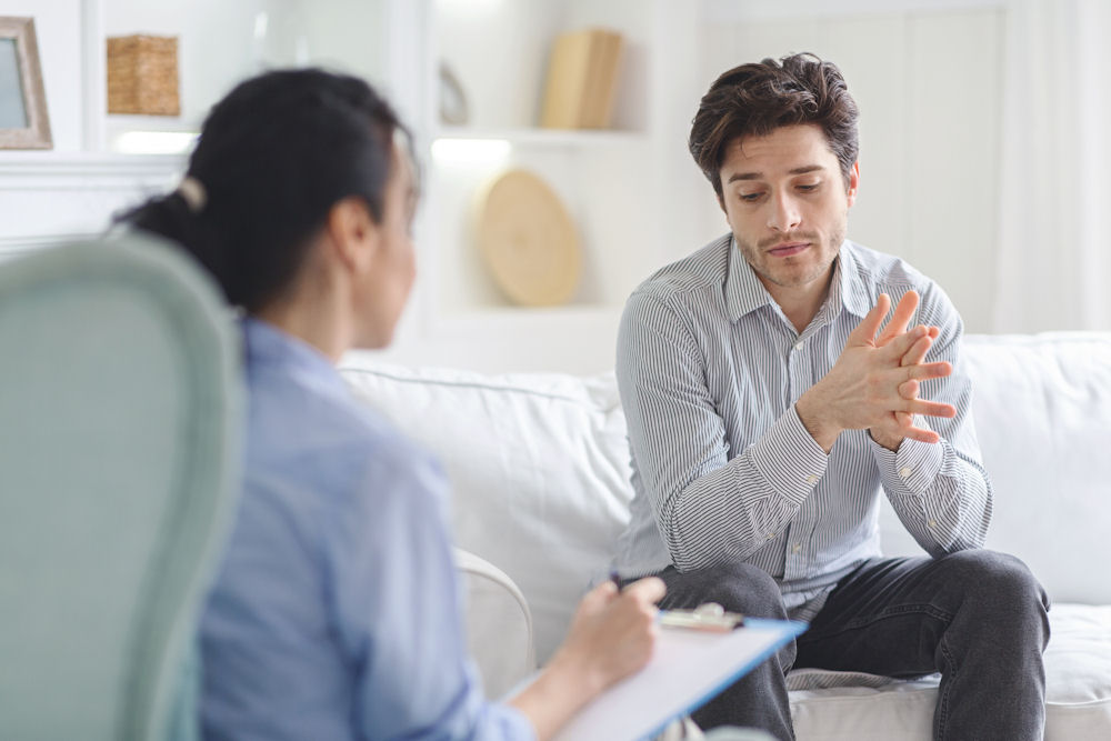 man in individual therapy