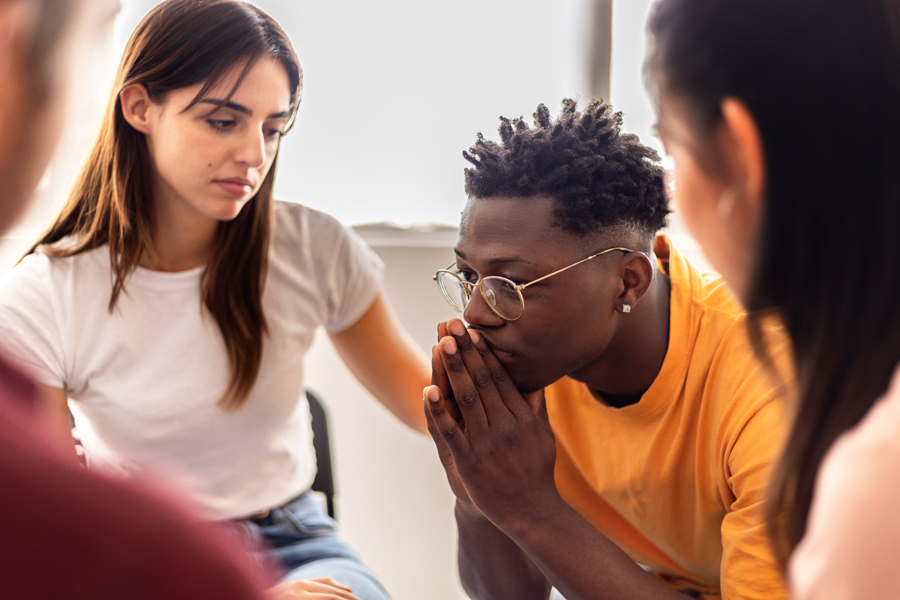 young adults in support group